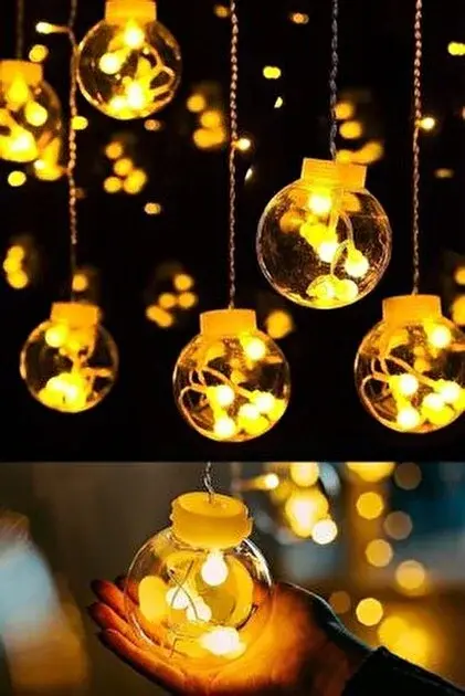 Dekoratif Led Işıklı Top Perde Led 8 Fonksiyonlu 3m