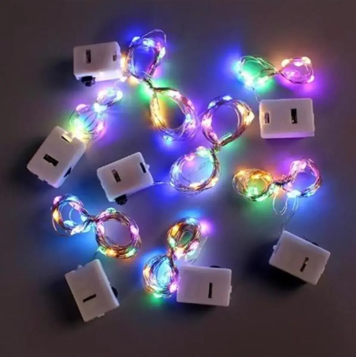 1 Metre Peri Led Mini Güç Kutulu Dekoratif Led Piller Dahildir 1 Adet Rgb