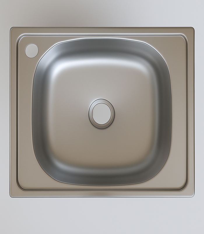 SİNKON 40x50 tezgah Üstü Krom Mutfak Evye Sol Delikli