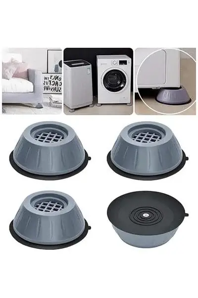 Beyaz Eşya Altlığı 4 Adet Çamaşır Bulaşık Makinası Titreşim Önleyen Buzdolabı Yükseltici