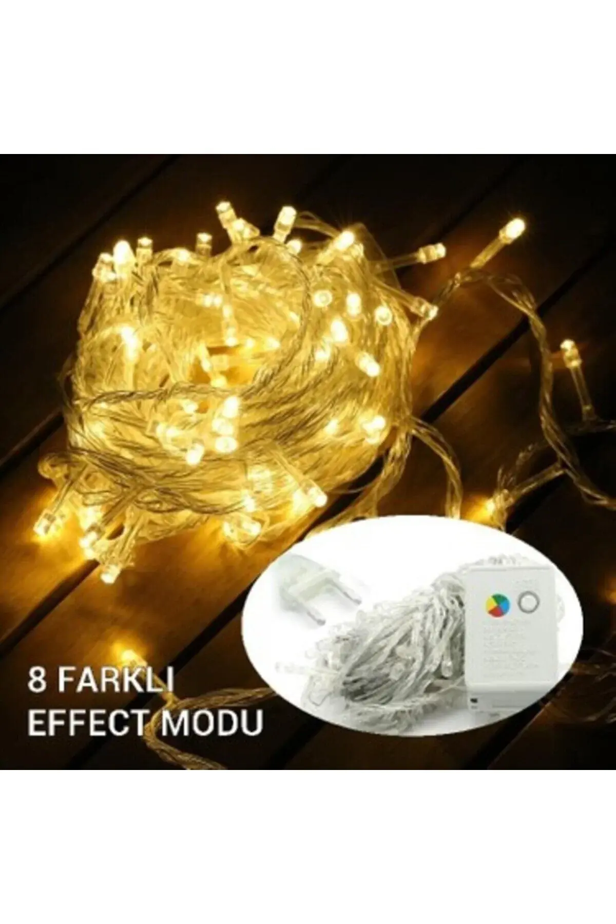 10 Metre Fişli Pirinç Led Işık Yılbaşı Doğum Led Işık