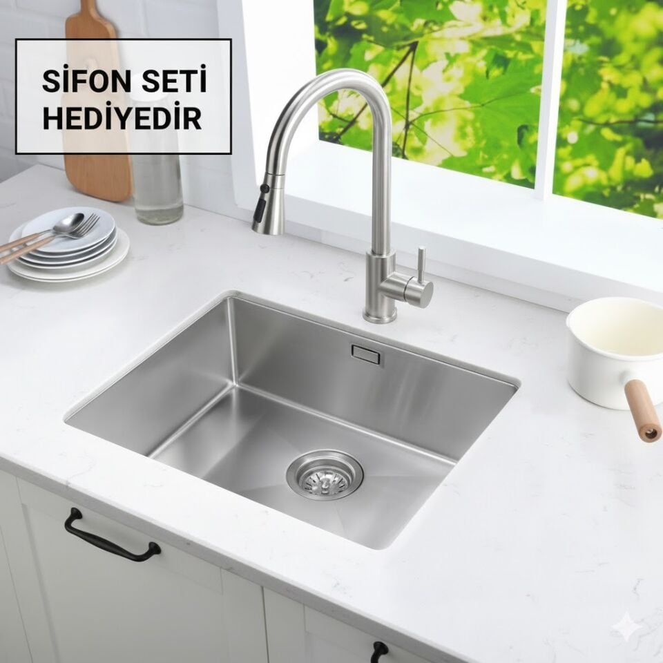 Asil Krom 40X50 Tezgah Altı Evye Ankastre Eviye