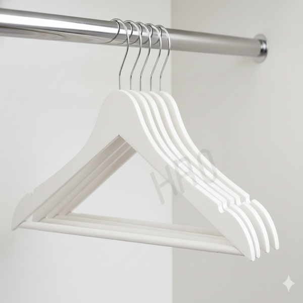 12 Adet Elbise Askısı Plastik Beyaz Pantolon Ve Kıyafet Askısı