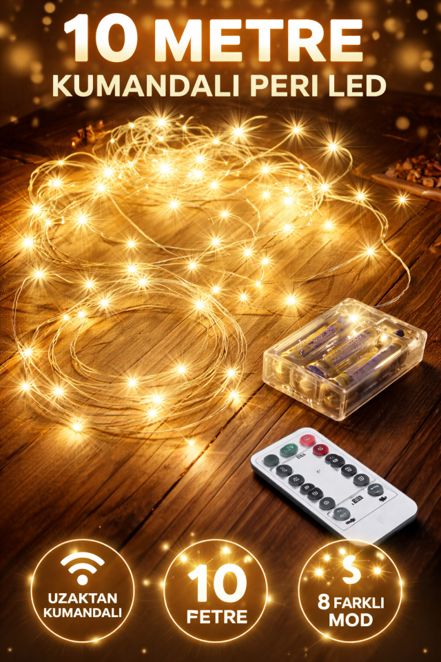 10 Metre Peri Led Kumandalı 8 Fonksiyonlu Peri Led Toptan