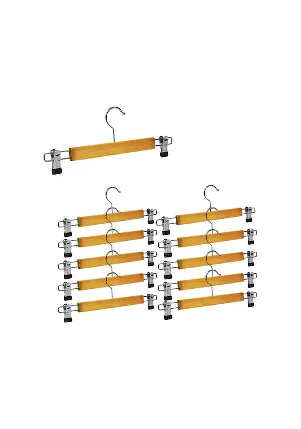 Ahşap Mandallı Etek Askısı Elbise Ve Kıyafet Askısı (5 Adet