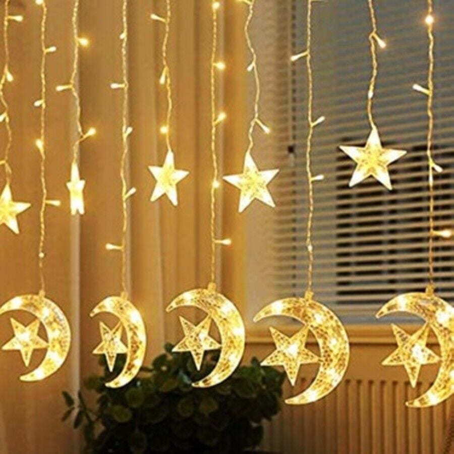 Dekoratif Perde Led Işık 3 Metre Yılbaşı Doğum Günü Organizasyon Ramazan Perde Led