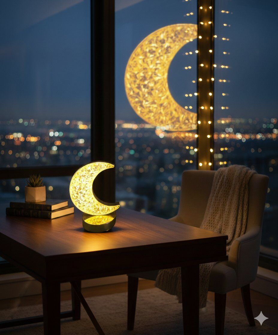 Dekoratif Ay Işığı Hilal Masa Lambası