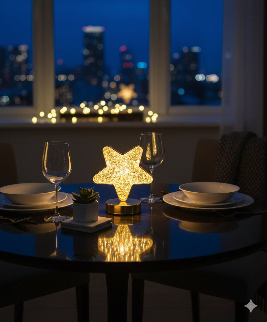 Dekoratif Yıldız Masa Lambası Led