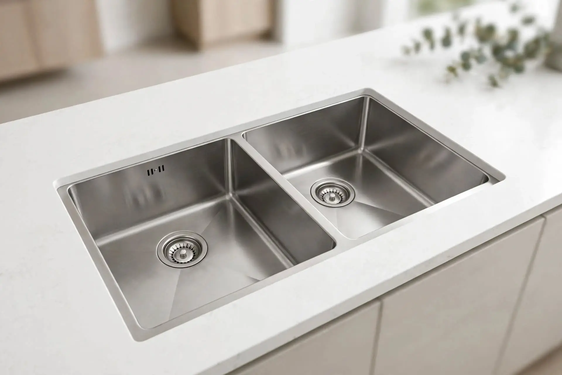 SİNKON SH4580 45x80 Çift Hazneli El İşçilikli Krom Evye