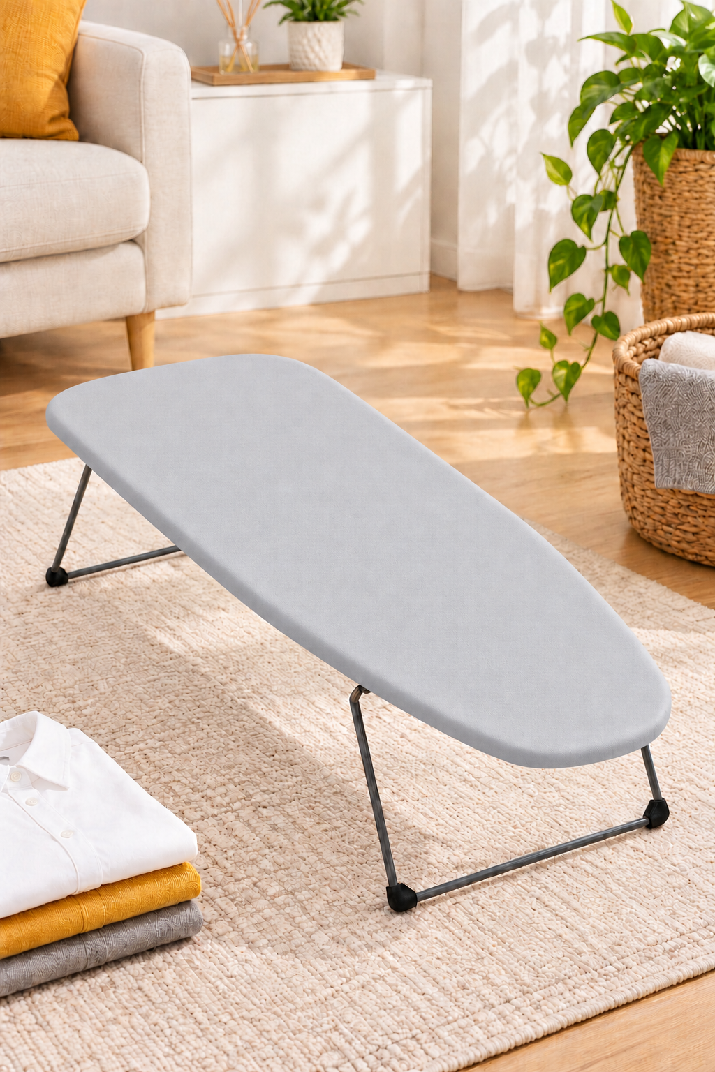 Mini Ütü Masası Taşınabilir Toptan Ütü Masası 30x75 (Gri)